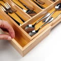 Miniatyrbilde 5 av 9: Bestikkskuffinnsats uttrekkbar bambus 35,5-54,5x45,5 cm