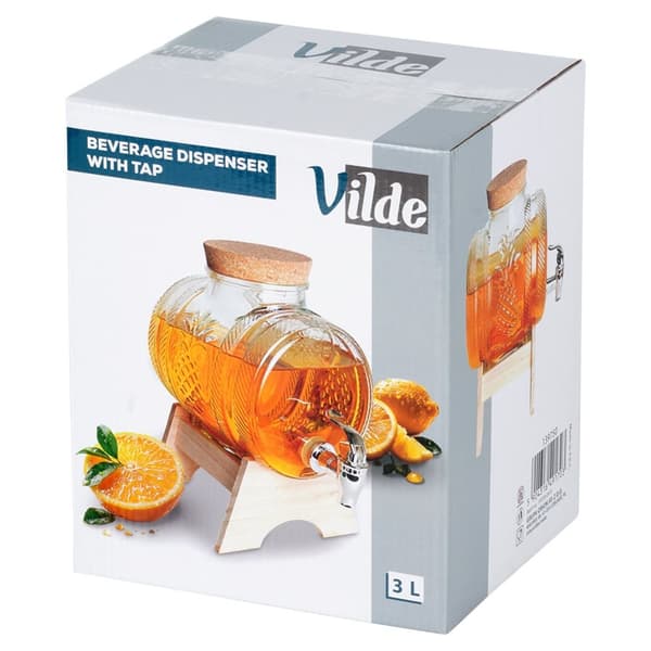 Drikkekrukke med kran og stativ 3 l