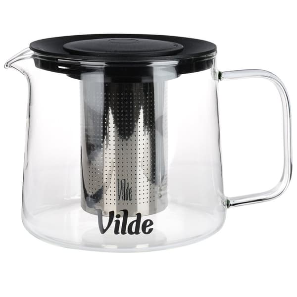 Varmebestandig glas tekande med infuser 1,5 l