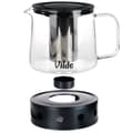 Miniatyrbilde 3 av 8: Tekanne med teinfuser, varmebestandig glass, med varmere, 1,5 l