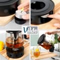 Miniatyrbilde 5 av 8: Tekanne med teinfuser, varmebestandig glass, med varmere, 1,5 l