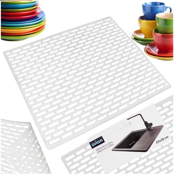 Gummi vaskematte hvit 33x28 cm