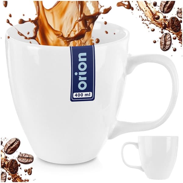 MONA hvidt porcelænskrus 400 ml