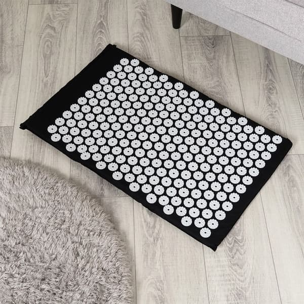 Akupressur massagemåtte med pigge sort 62x40 cm