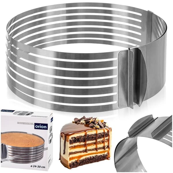 Sockerkaka skärbåge, justerbar, stål, 7-lagers, 24-30 cm