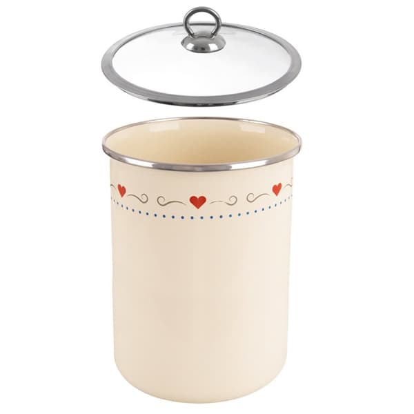 Emaljert matbeholder med glasslokk TONCA 1,9 l