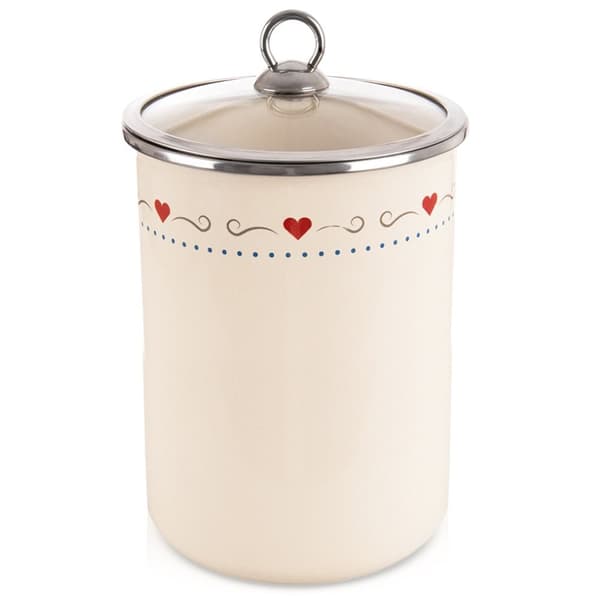 Emaljert matbeholder med glasslokk TONCA 1,9 l