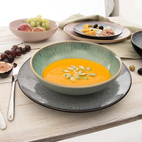 Djup keramisk mattallrik, grön, GLAZE, 20,5 cm, 900 ml
