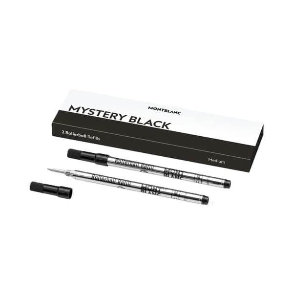 MONTBLANC Mod. MISTERY BLACK - REFILLS ROLLER BALL PEN - MEDIUM - 2 PCS