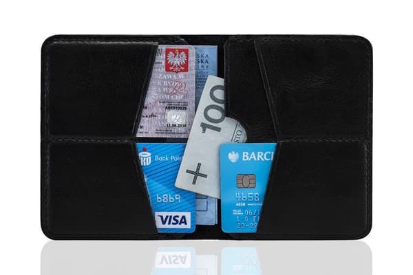 Tynn herre lommebok SOLIER SW10 SLIM BLACK