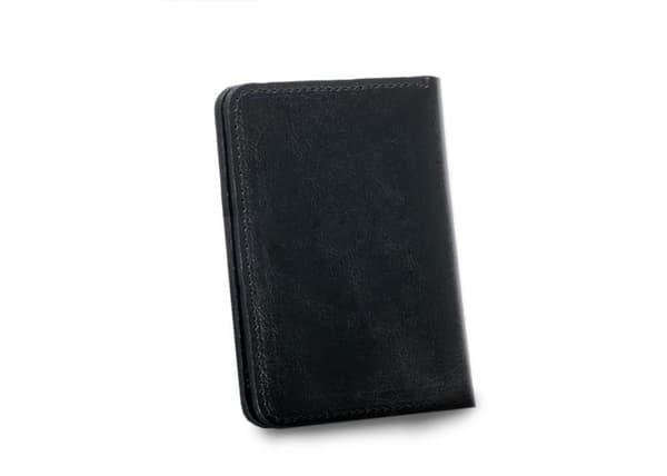 Tynd læder pung til mænd med møntpung SOLIER SW15 SLIM BLACK
