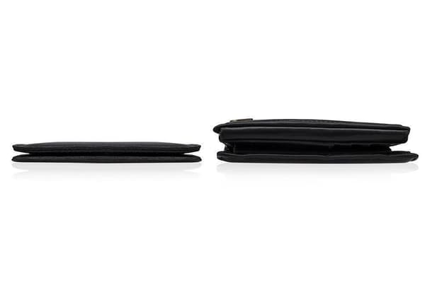 Tynd læder pung til mænd med møntpung SOLIER SW15 SLIM BLACK