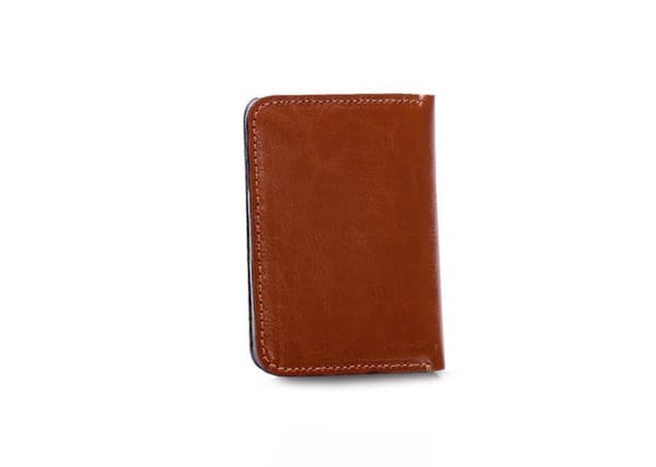 Tunn läder plånbok för män SOLIER SW11 SLIM BROWN