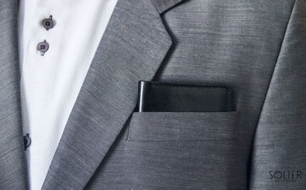 Tunn läder plånbok för män SOLIER SW11 SLIM BROWN