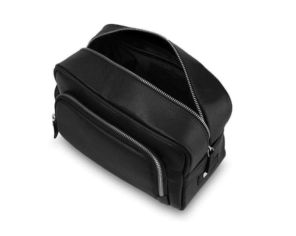 Elegant kosmetikkveske i skinn SK04 Solier svart