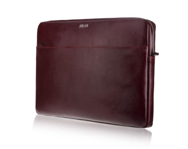 Laptopfodral i läder 15 tums Solier SA24A Burgundy