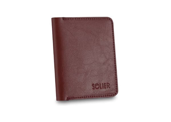 Tynd læder pung til mænd SOLIER SW10 SLIM bordeaux
