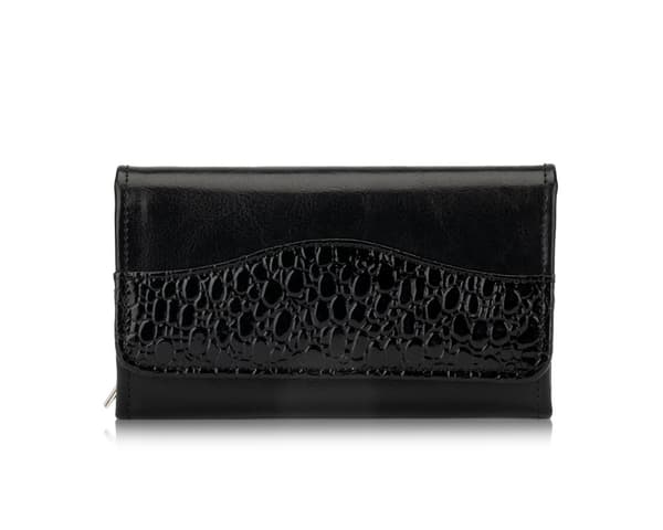 Solier P17 Black Snake Leather Dame-lommebok