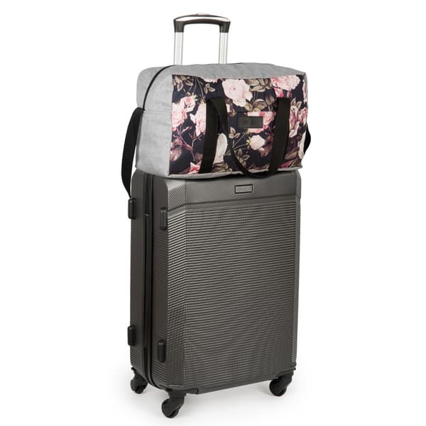 Ryanairin käsimatkatavarat 40x25x20 Solier STB01 harmaa ruusuilla