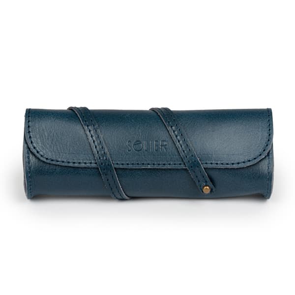 Solier SA52 Navy Blue Tied Læder Penalhus