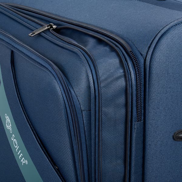 Middels myk koffert M 23" SOLIER SOFTFLEX 2240 marineblå-brun