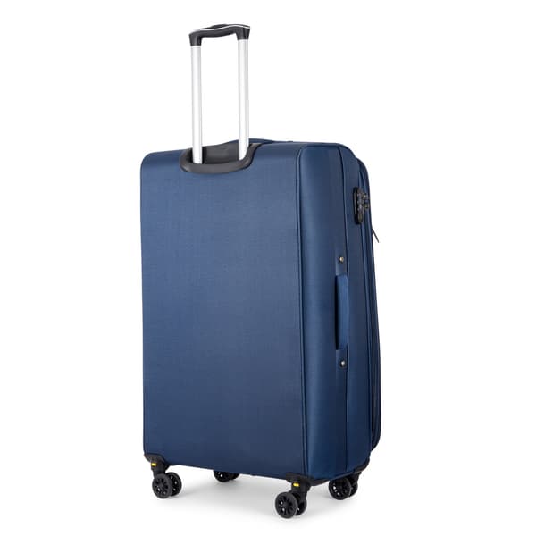 Stor blød kuffert L 26'' SOLIER SOFTFLEX 2240 marineblå-brun