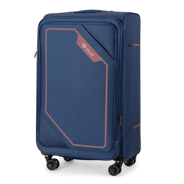 Stor blød kuffert L 26'' SOLIER SOFTFLEX 2240 marineblå-brun