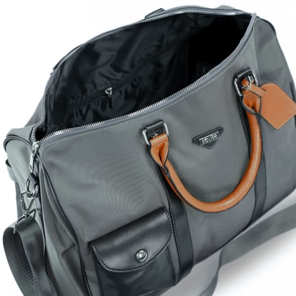 Solier FB49 Barrley Large Nylon Weekend Travel Bag Grå