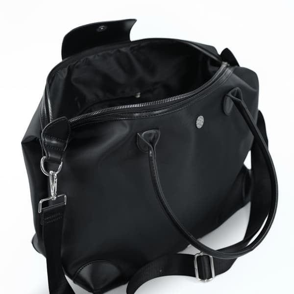 Nylon Dame Shopper Bag Solier FB48 Lesia Sort