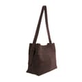 Miniatyrbilde 6 av 11: Skinn semsket mørk brun shopper bag med justerbar stropp Solier FL38 Sienna