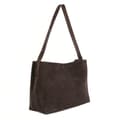 Miniatyrbilde 6 av 11: Suede Shopper Bag i skinn med spenne skulder Solier FL39 Maya Chocolate