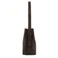 Miniatyrbilde 7 av 11: Suede Shopper Bag i skinn med spenne skulder Solier FL39 Maya Chocolate