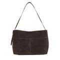 Miniatyrbilde 8 av 11: Suede Shopper Bag i skinn med spenne skulder Solier FL39 Maya Chocolate