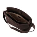 Miniatyrbilde 9 av 11: Suede Shopper Bag i skinn med spenne skulder Solier FL39 Maya Chocolate