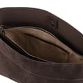 Miniatyrbilde 10 av 11: Suede Shopper Bag i skinn med spenne skulder Solier FL39 Maya Chocolate