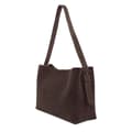 Miniatyrbilde 1 av 11: Suede Shopper Bag i skinn med spenne skulder Solier FL39 Maya Chocolate