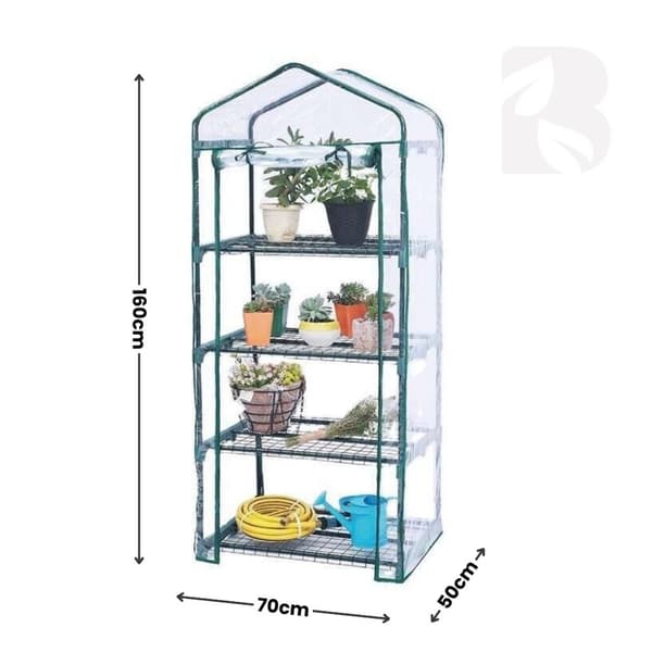 Minifoliedrivhus for balkong, 4 plan - hvit