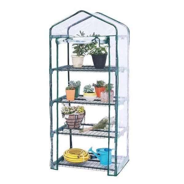 Minifoliedrivhus for balkong, 4 plan - hvit