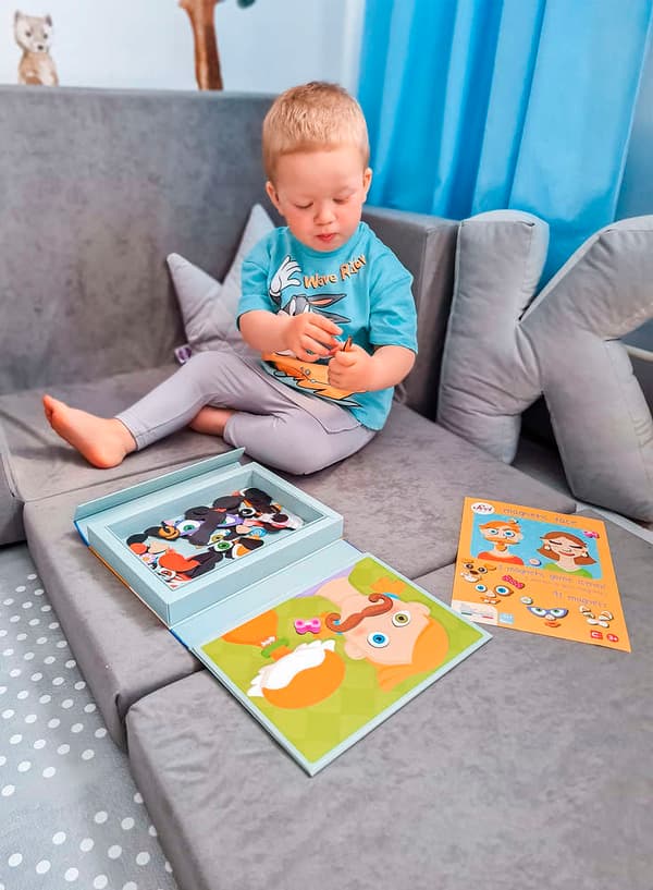Sammenleggbar personlig barneskumsofa lys grå