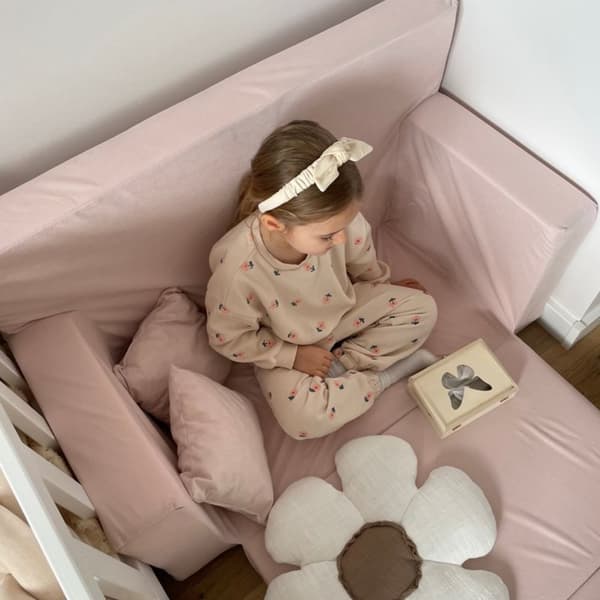 Sammenleggbar personlig barneskumsofa pudderrosa