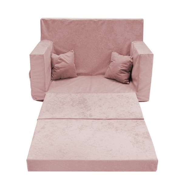 Sammenleggbar personlig barneskumsofa pudderrosa
