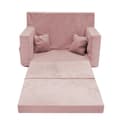 Miniatyrbilde 6 av 9: Sammenleggbar personlig barneskumsofa pudderrosa