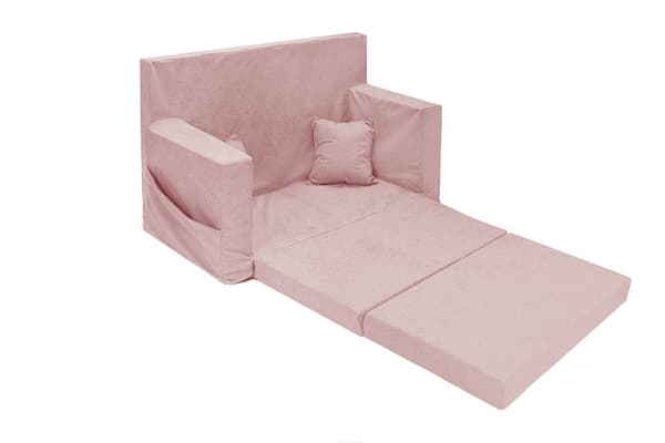 Sammenleggbar personlig barneskumsofa pudderrosa