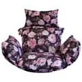 Miniatyrbild 7 av 9: Cocoon Hanging Swing Cushion - Svart med rosor