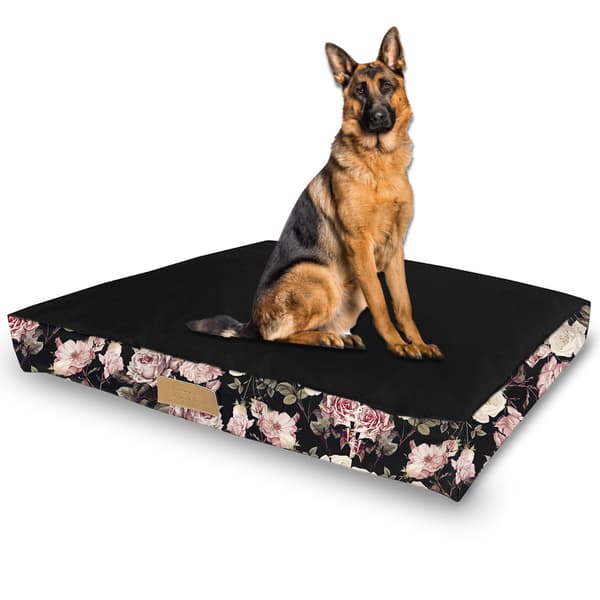 Personlig hundemadras Dogeste XXL sort + roser