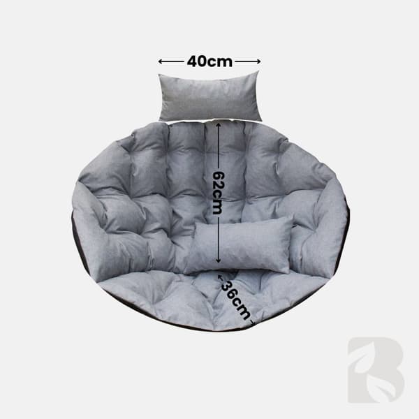 PREMIUM Hengestol Cocoon Pute - Grå