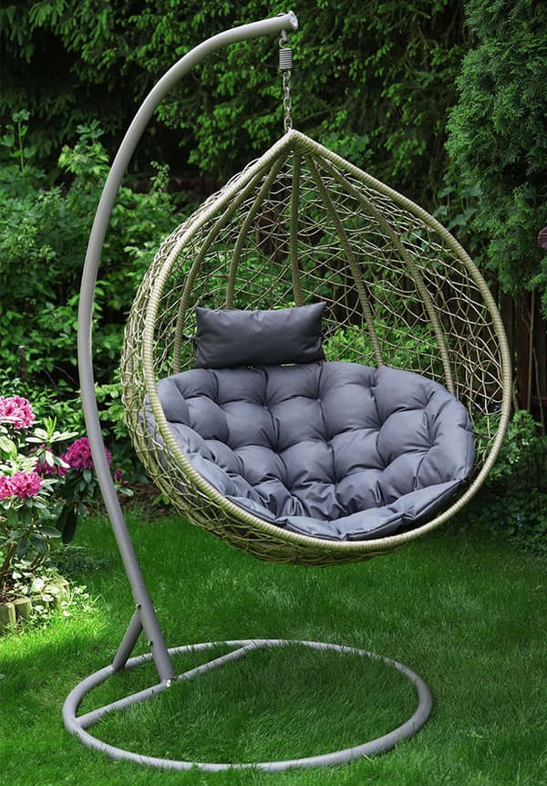 PREMIUM Hengestol Cocoon Pute - Grå