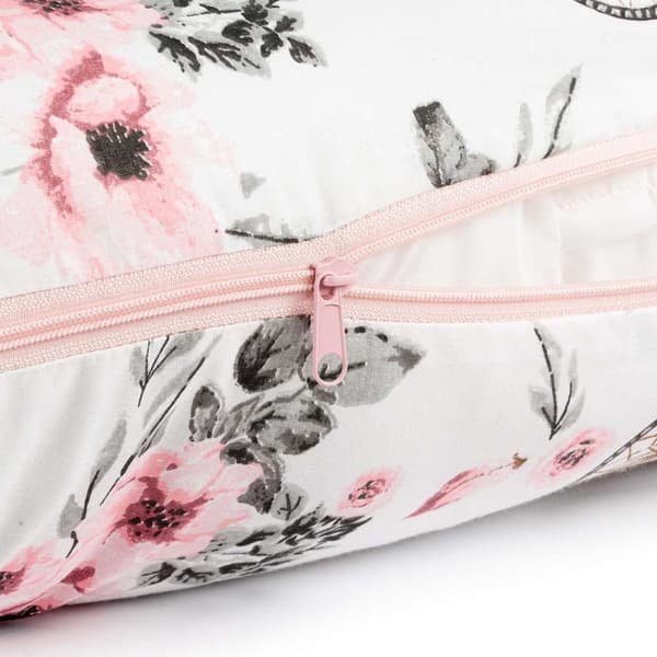 Graviditetskudde typ C - vit med rosa blommor