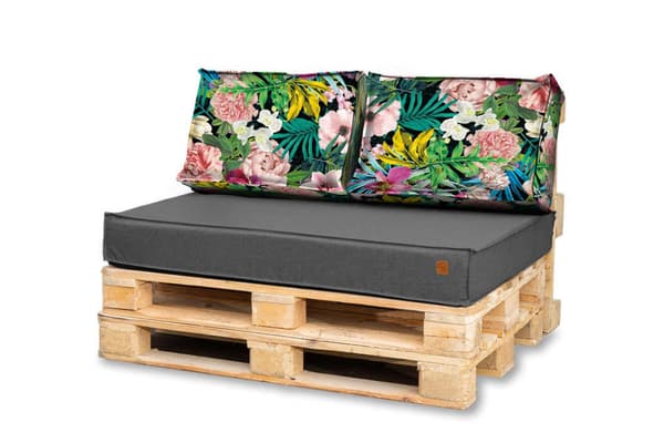Hagepute for møbler laget av europaller - floral