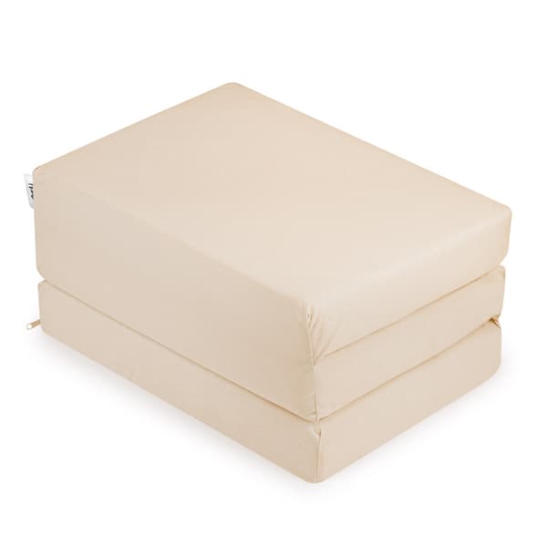 Sammenleggbar barnemadrass med trekk 120x60 til reiseseng - beige